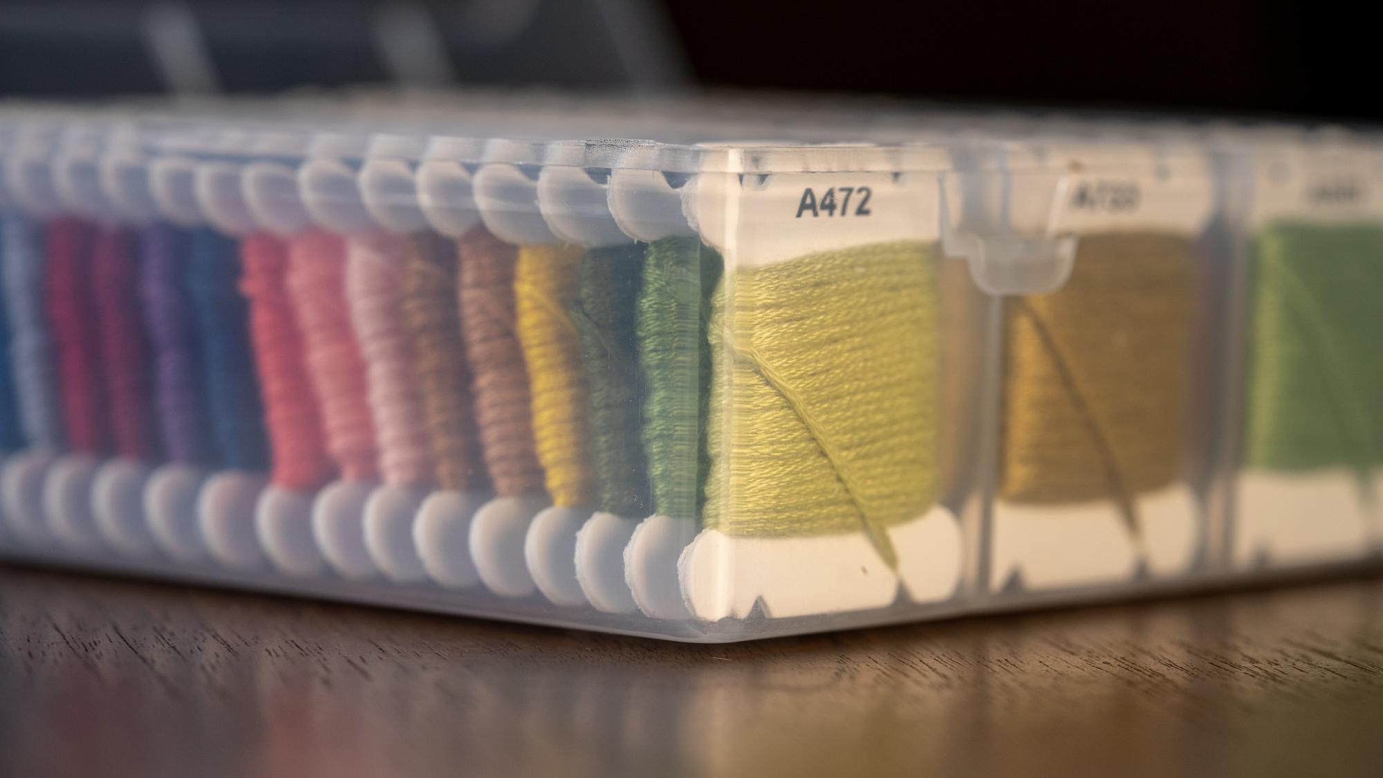 Close-up of stitch density test chart